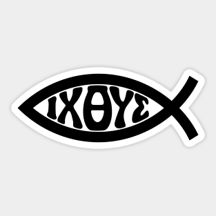 IXTUS - fish, an ancient sign of the early Christians Sticker